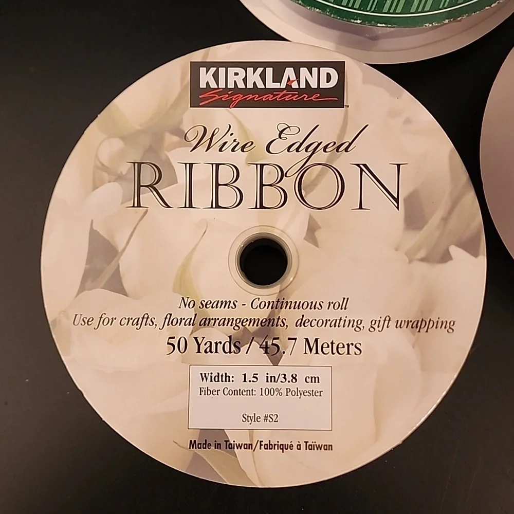 3 Rolls Spring Kirkland Wire-edged Ribbon 1-1/2